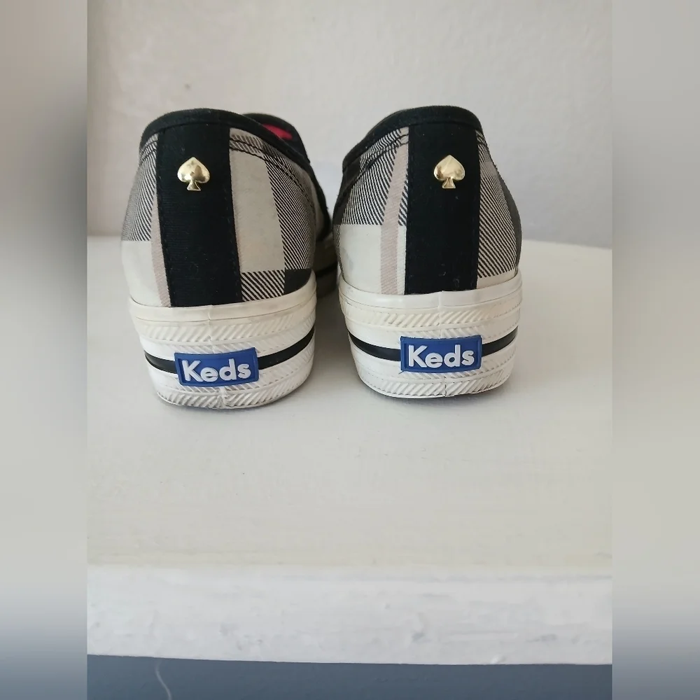 Kate Spade x Keds Woodland Plaid Slip On Platform Sneakers Shoes Size 5.5